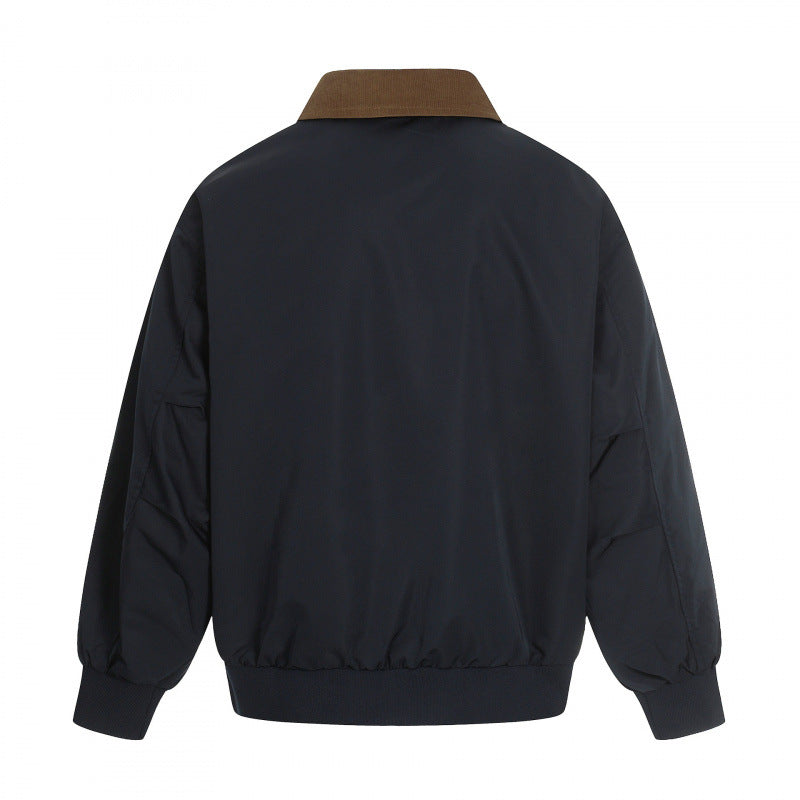 Herren Harrington-Jacke mit Cordkragen, geripptem Saum und dezenter Frontzipper Shop Nory