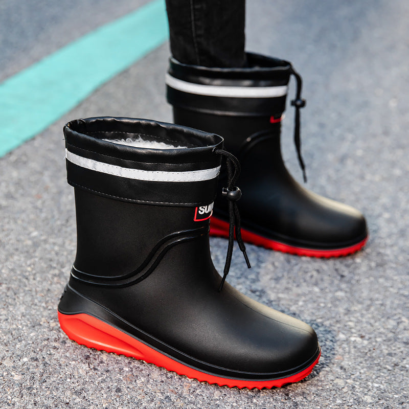 Damen Kurzschaftige Regenstiefeletten mit verstellbarem Zugband und reflektierendem Saum Shop Nory