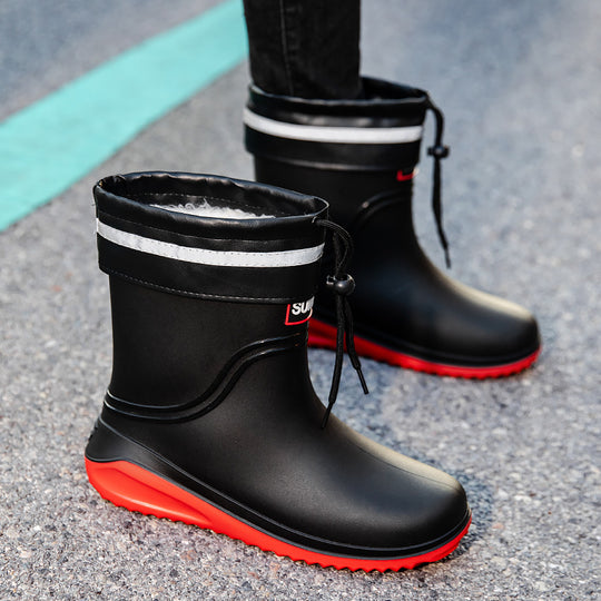 Damen Kurzschaftige Regenstiefeletten mit verstellbarem Zugband und reflektierendem Saum Shop Nory