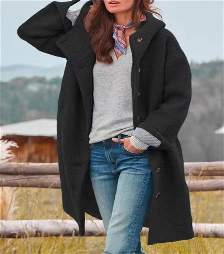 Damen Oversized Wollmantel im casual Look