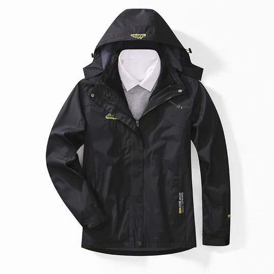 Herren zweilagige wasserdichte Outdoorjacke mit Fleecekragen und Kapuze Shop Nory