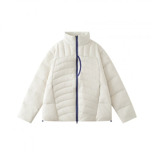 Unisex Boxy-Steppjacke mit hohem Stehkragen und kontrastierendem Zweiwege-Reißverschluss Shop Nory