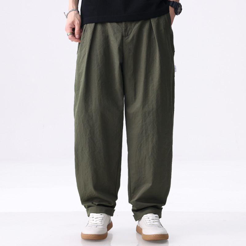 Herren Weite Baumwollmix-Cargohose mit Bundfalten und elastischem Kordelzug Shop Nory