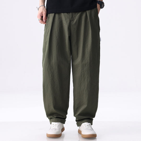 Herren Weite Baumwollmix-Cargohose mit Bundfalten und elastischem Kordelzug Shop Nory