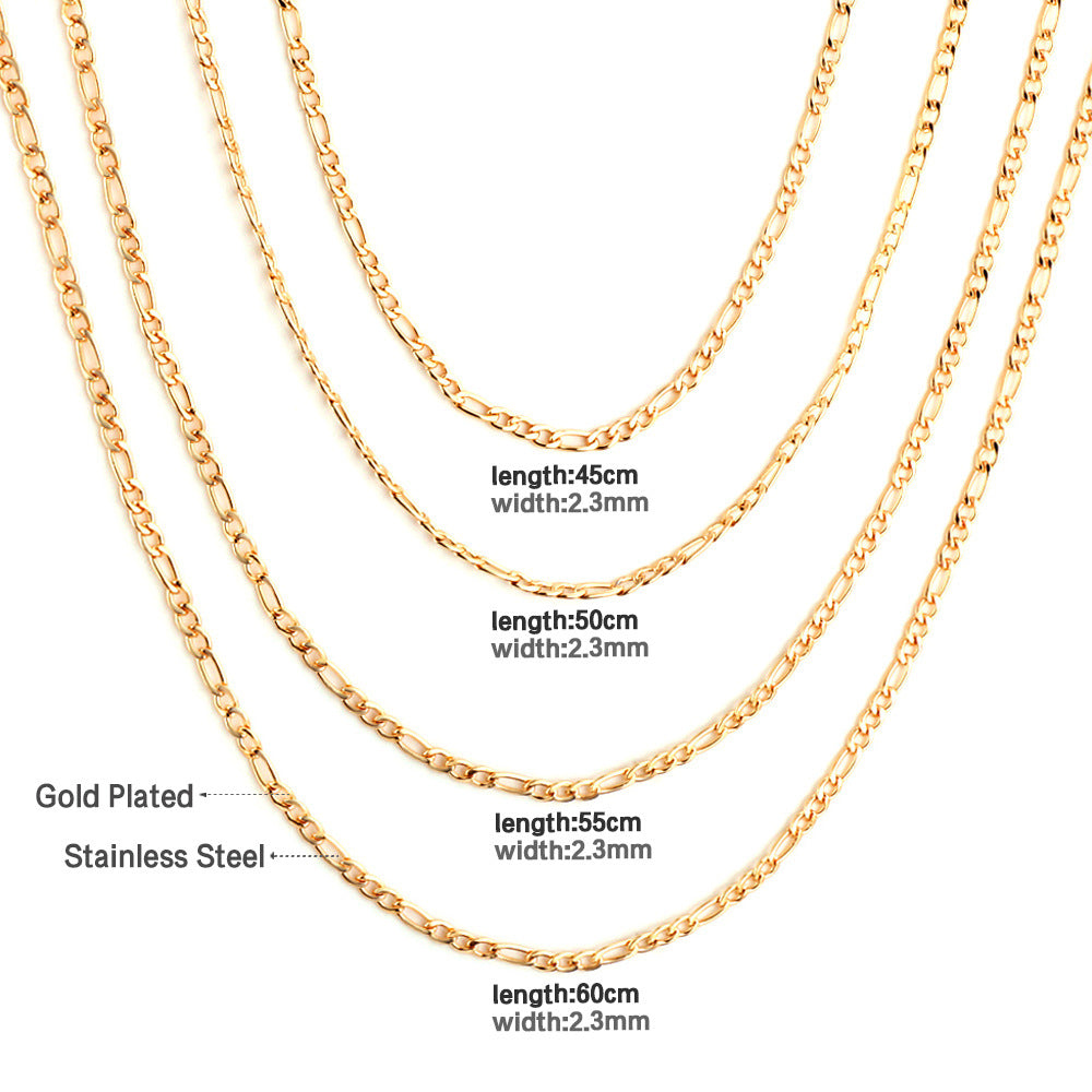 Damen Edelstahl-Halskette mit goldplattiertem Gliederdesign Shop Nory