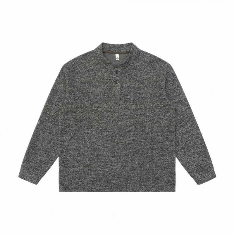 Unisex Feinstruktur-Henley-Strickpullover mit Raglanärmeln und Relaxed-Schnitt Shop Nory