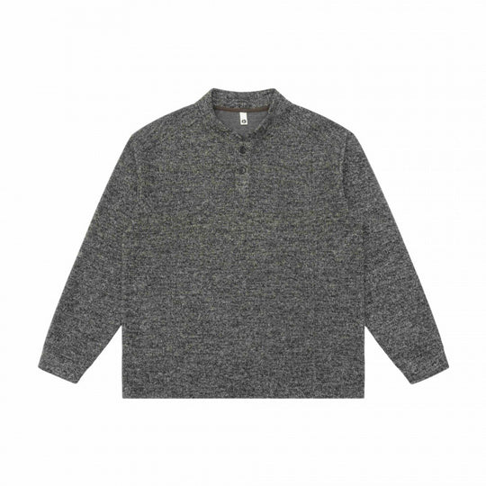 Unisex Feinstruktur-Henley-Strickpullover mit Raglanärmeln und Relaxed-Schnitt Shop Nory