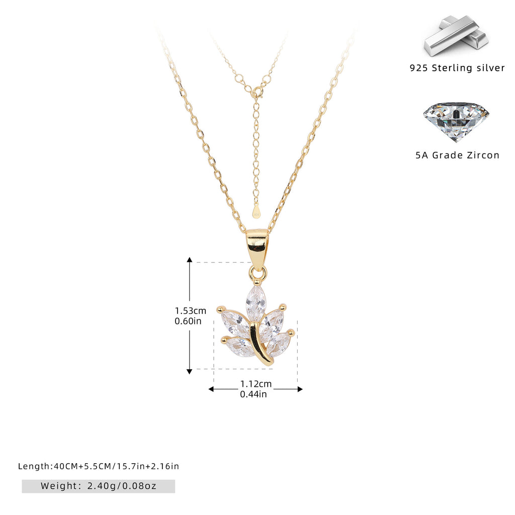 Damen Ohrstecker mit luxuriösem Blätterdesign aus 925 Sterling Silber und funkelnden Zirkonen Shop Nory