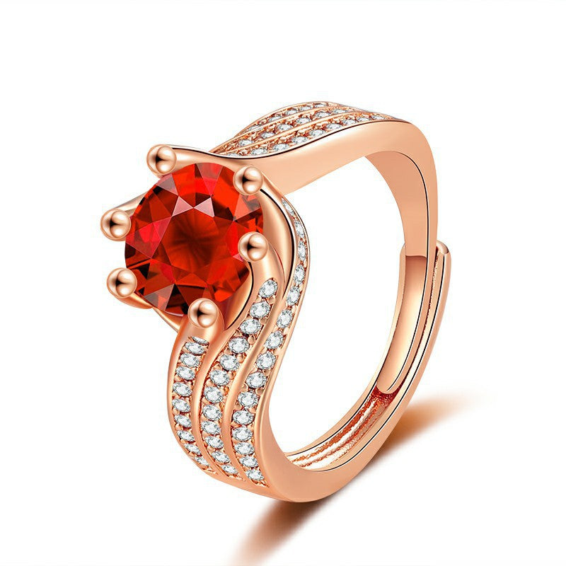 Damen Eleganter Ring mit kunstvollem Zirkonia und strahlendem Hauptstein Shop Nory