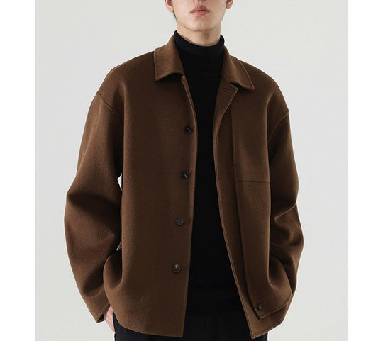 Herren Boxy Wollmix-Hemdjacke mit durchgehender Knopfleiste und überschnittener Schulter Shop Nory