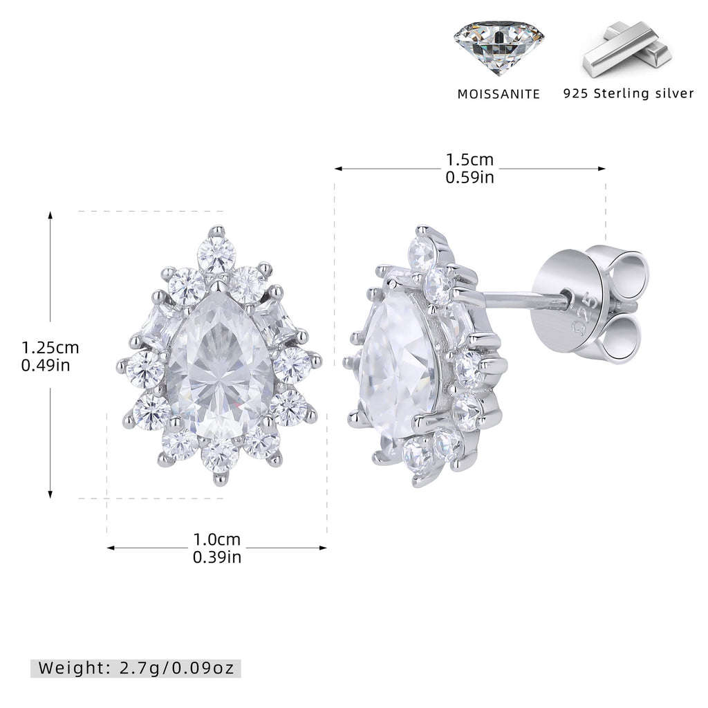 Damen Ohrstecker aus hochwertigem 925 Sterling Silber mit funkelnden Moissanit-Steinen Shop Nory