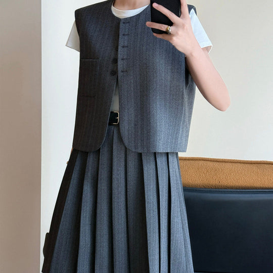 Damen Elegante Blazer-Weste mit gestreiftem Design Shop Nory