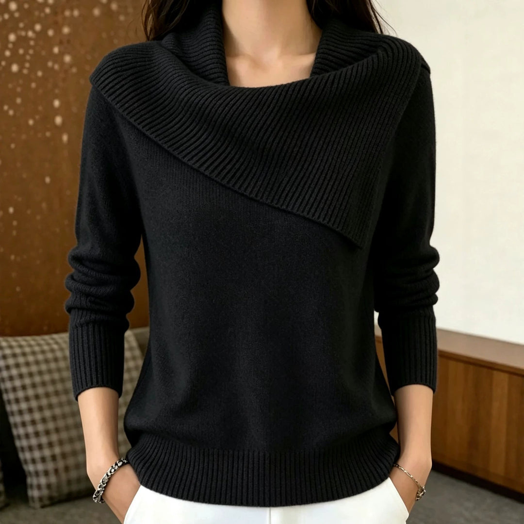 Damen Oversized Rollkragenpullover mit asymmetrischem Schalkragen Shop Nory