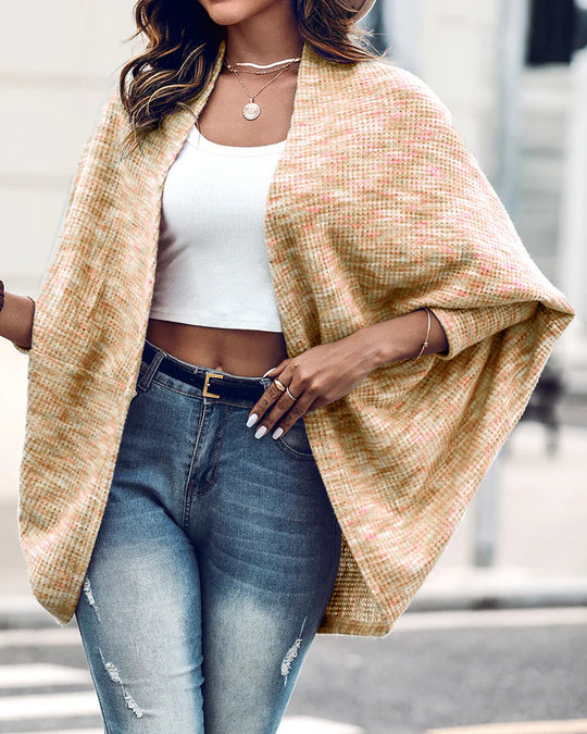 Damen Oversized Strickponcho mit offener Front und Bouclé‑Struktur Shop Nory