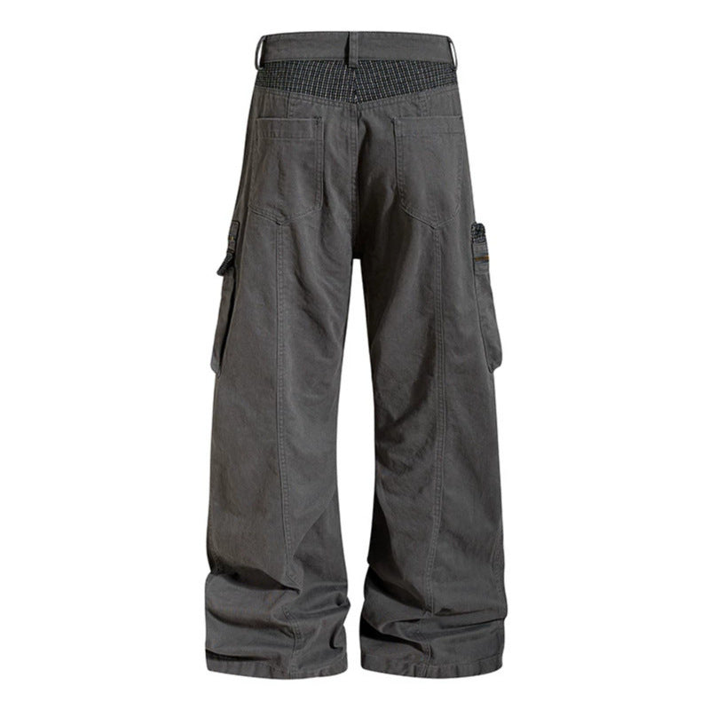 Damen weite Culotte-Cargohose mit Multi-Taschen und Textur-Einsätzen Shop Nory