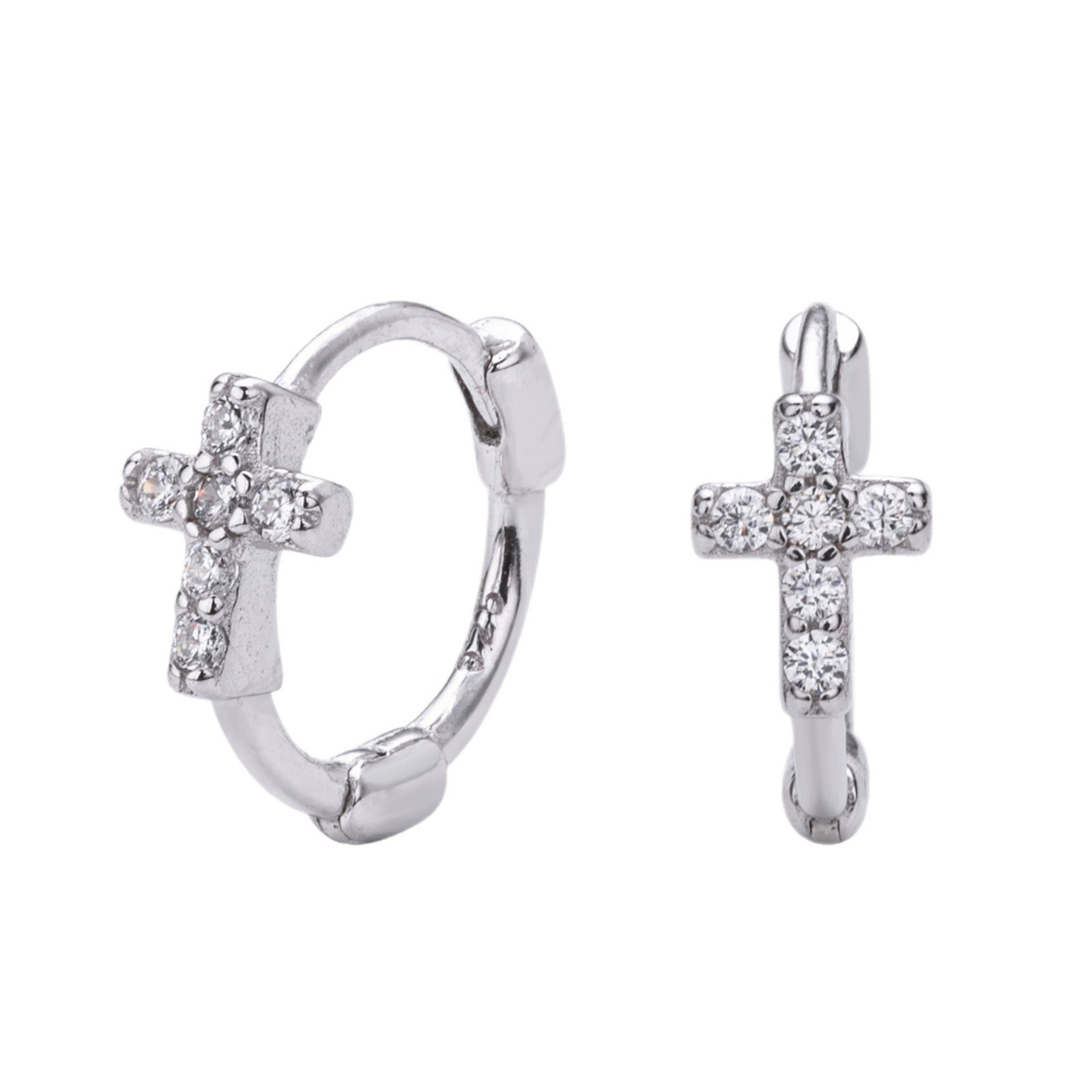 Damen Ohrhänger mit funkelndem Kreuzdesign aus 925 Sterling Silber Shop Nory