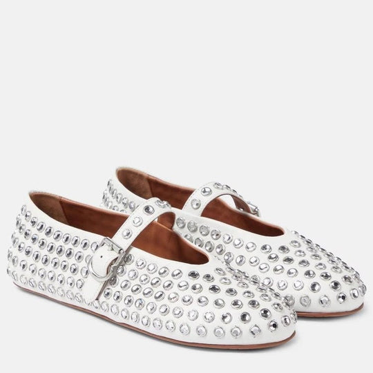 Damen Modische Ballerinas mit Strassverzierungen und komfortablem Fußbett