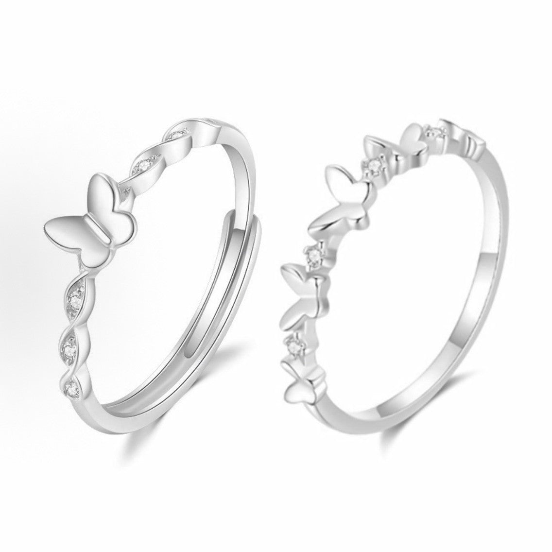 Damenring mit verspieltem Schmetterlingsdesign und funkelnden Zirkonia Shop Nory