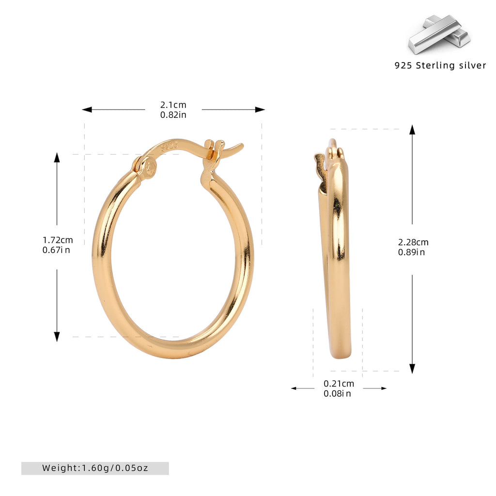 Damen Creolen im eleganten, minimalistischen Design aus 925 Sterling Silber Shop Nory