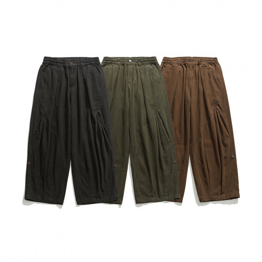 Unisex Weite Plissee-Culottehose mit elastischem Bund, tiefen Eingrifftaschen und legerer 3/4‑Länge Shop Nory