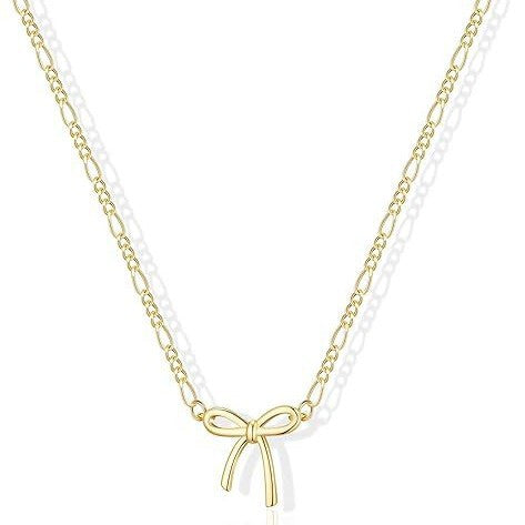 Damen elegante Halskette mit Schleifenanhänger und feinem Gliederdesign Shop Nory