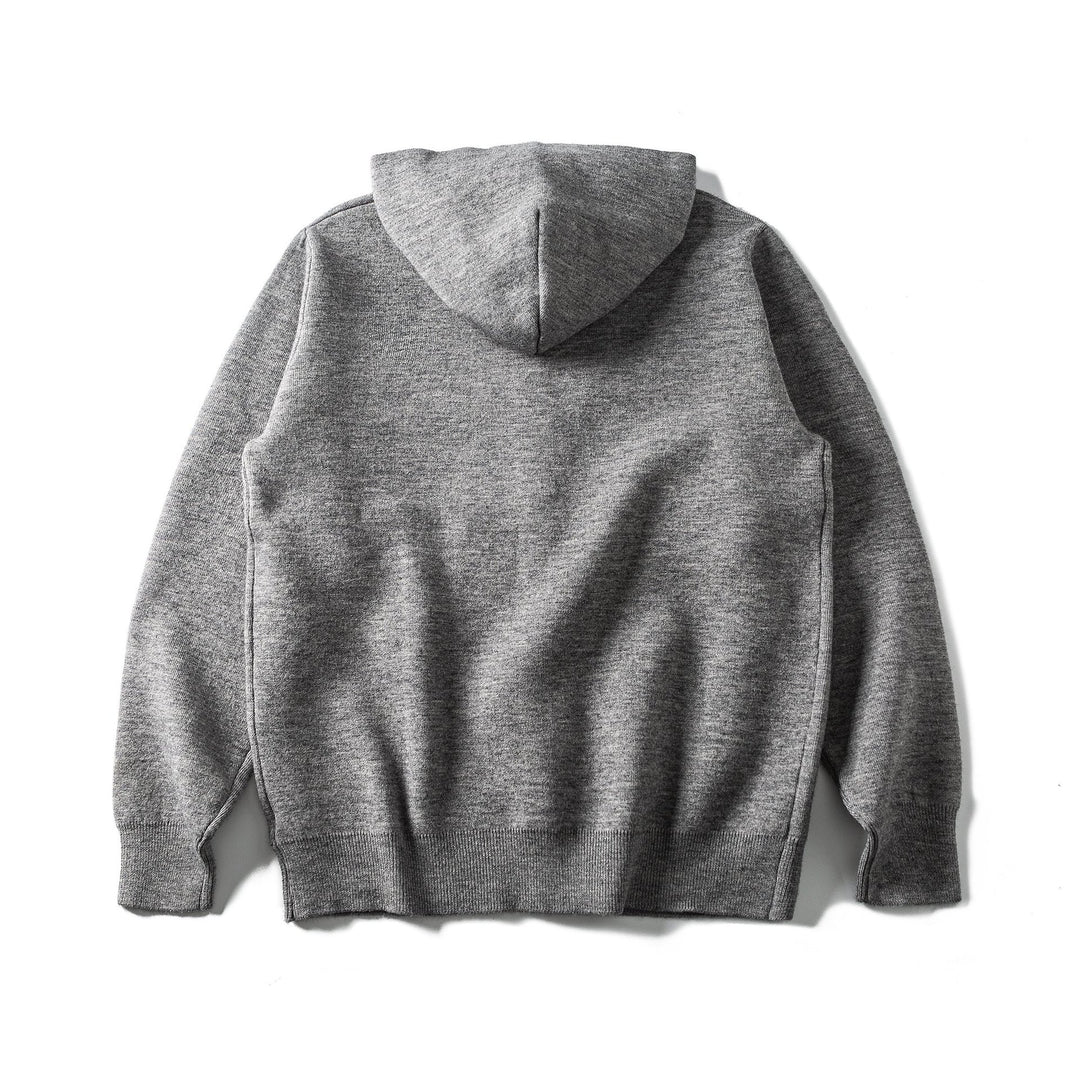 Unisex Leichte Kapuzen‑Strickjacke mit Druckknopfleiste und Rippbündchen Shop Nory