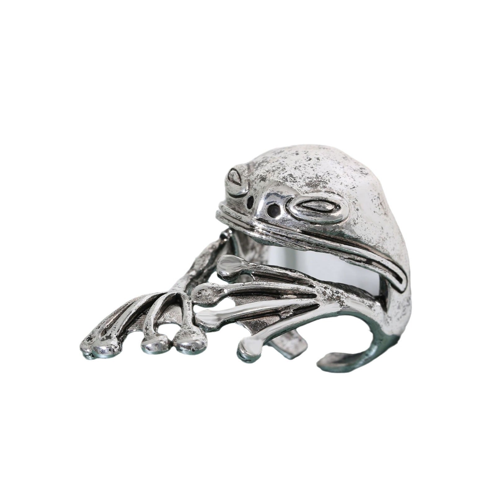 Damenring mit detailreicher Froschgestaltung Shop Nory
