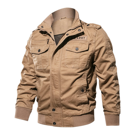 Herren Kurzblouson Canvas-Fieldjacke mit Schulterepauletten, Brustpattentaschen und geripptem Saum Shop Nory
