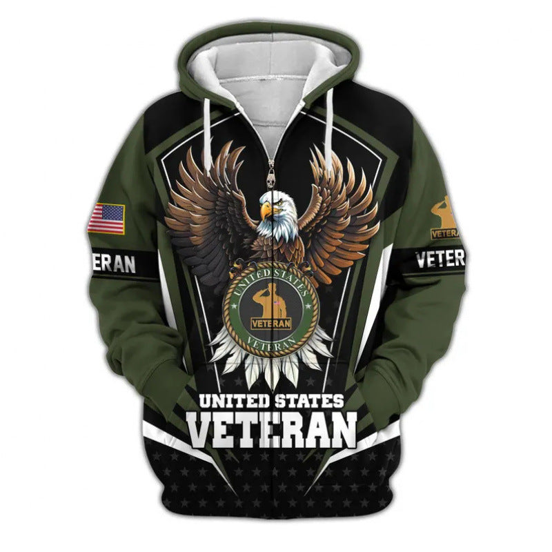 Herren Kapuzensweater mit amerikanischem Veteranenmotiv Shop Nory