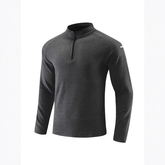 Herren Atmungsaktives Funktions-Langarmshirt mit Stehkragen und kurzem Reißverschluss Shop Nory