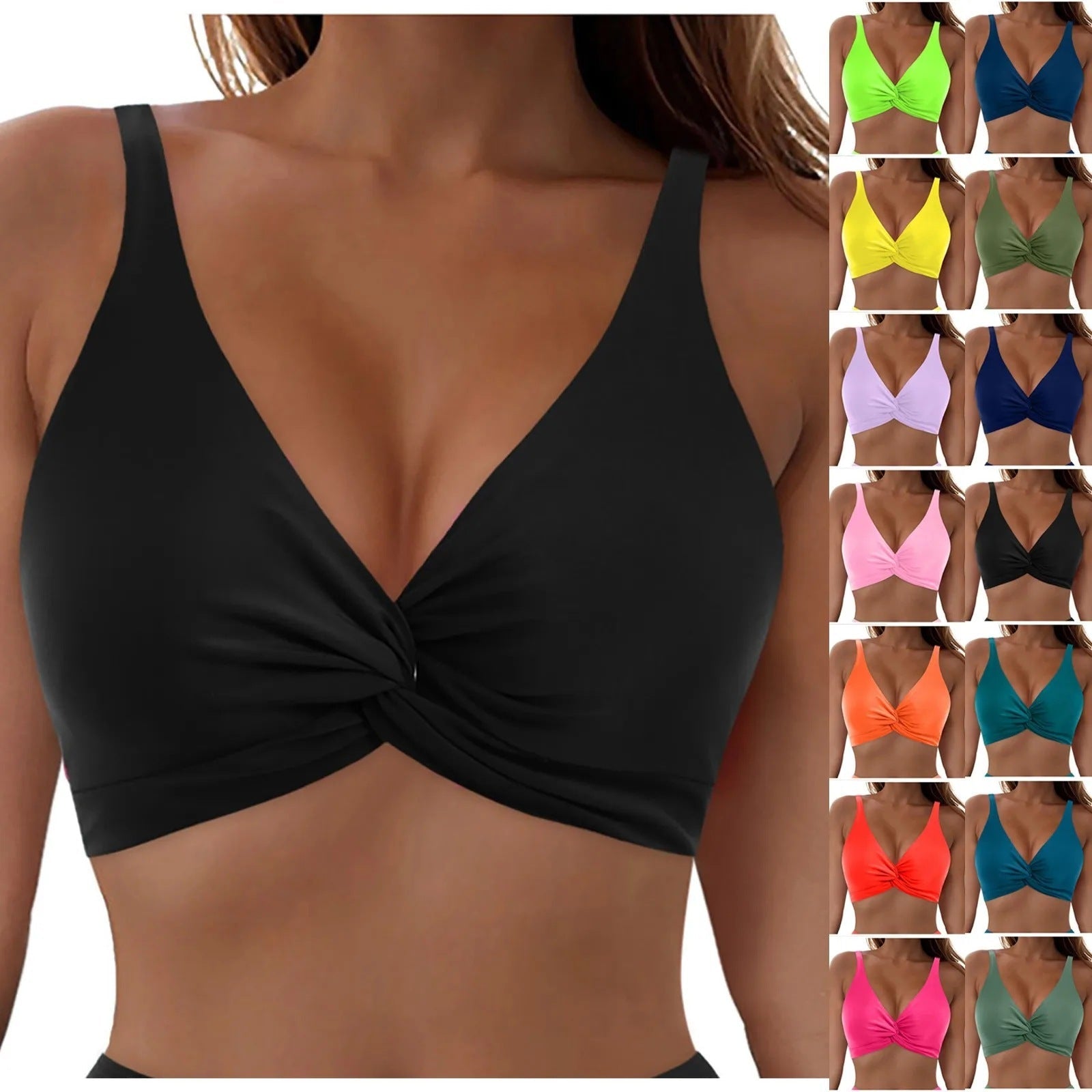 Damen Sportliches Bikinioberteil mit Twist-Design