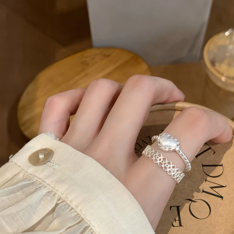 Damen Offener Ring mit elegantem Wellenmuster und strukturiertem Design Shop Nory