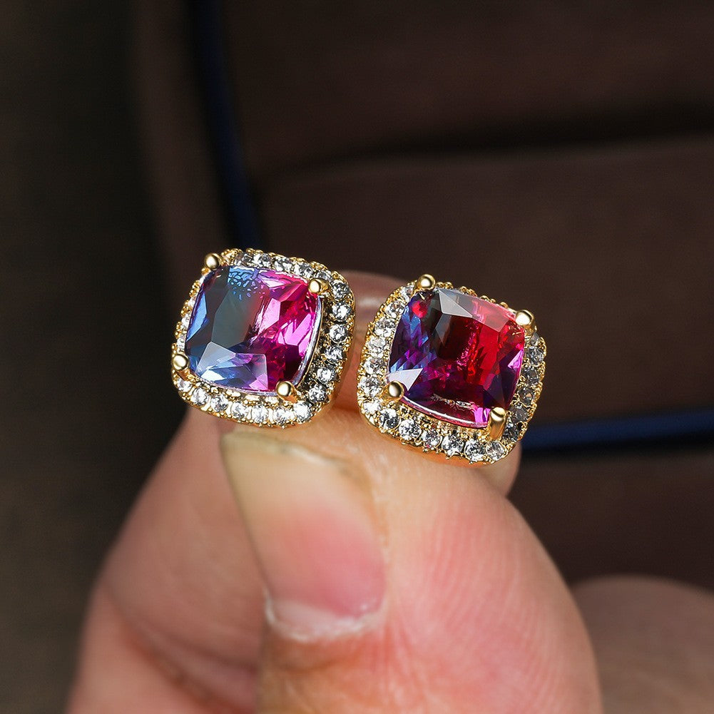 Damen Ring mit funkelnden pinken Kristallen und Zirkonia Shop Nory