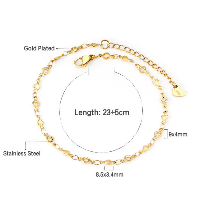 Damen Armband mit herzförmigem Design aus hochglanzpoliertem Edelstahl Shop Nory