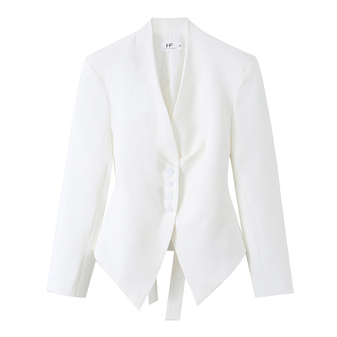 Damen nan taillierter Blazer mit asymmetrischem Saum und Wickeldetail Shop Nory