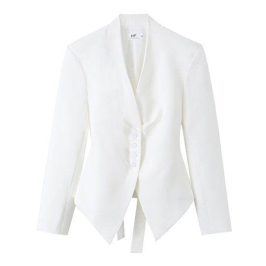 Damen nan taillierter Blazer mit asymmetrischem Saum und Wickeldetail Shop Nory