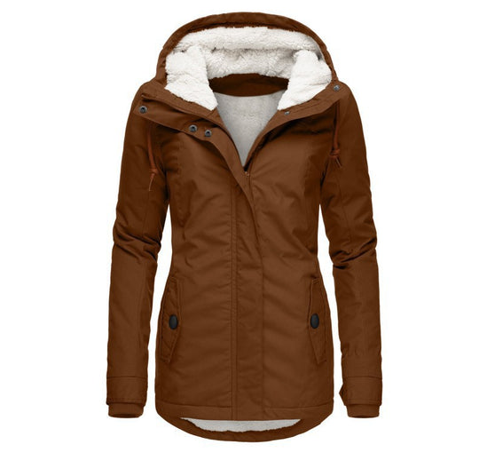 Damen Parka mit Teddyfutter, Kapuze und taillierter Silhouette Shop Nory