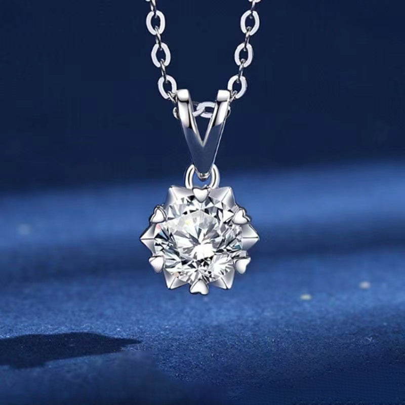 Damen elegante Halskette mit funkelndem Kristallanhänger Shop Nory