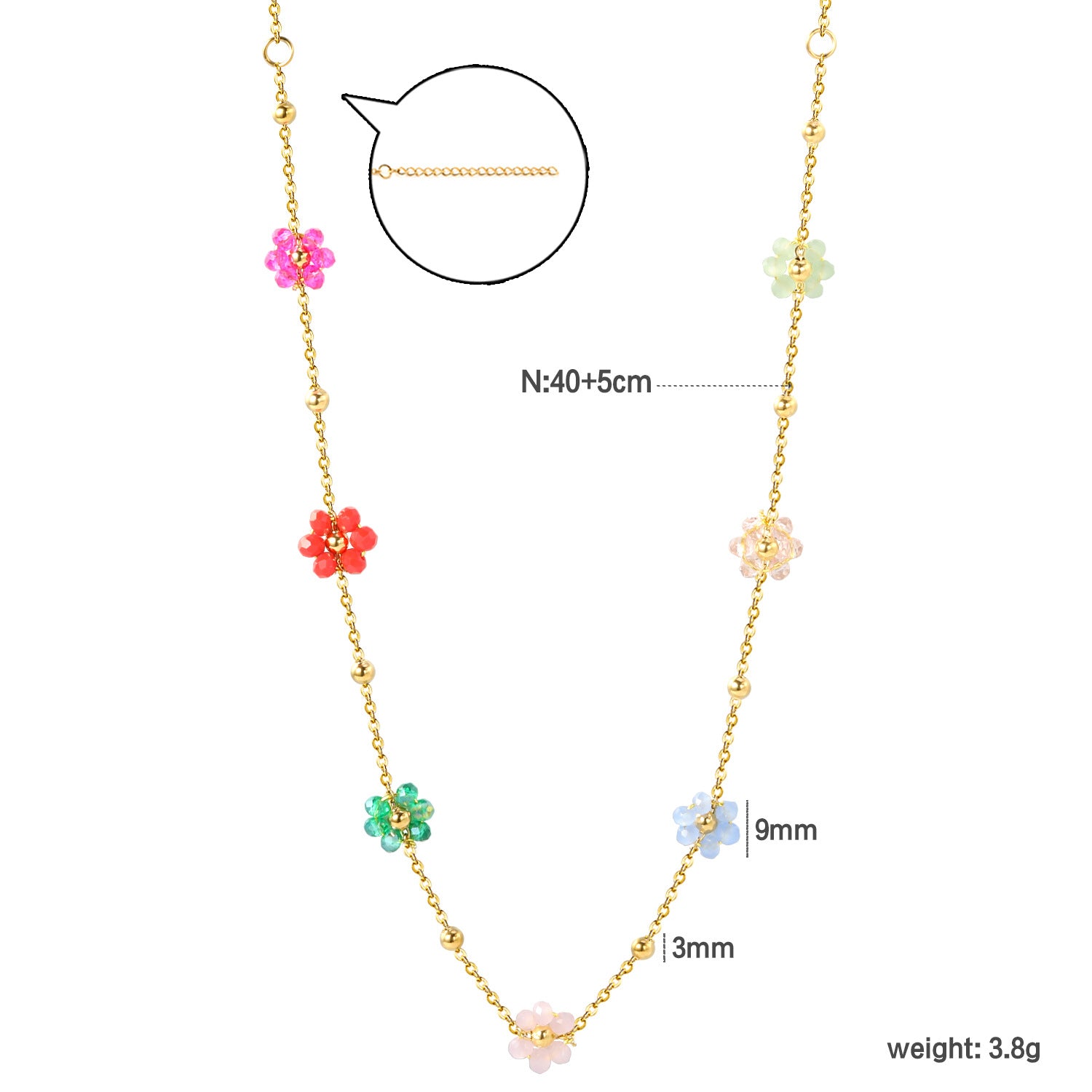 Damen Halskette mit floralem Design und hochwertigen Kristallakzenten Shop Nory