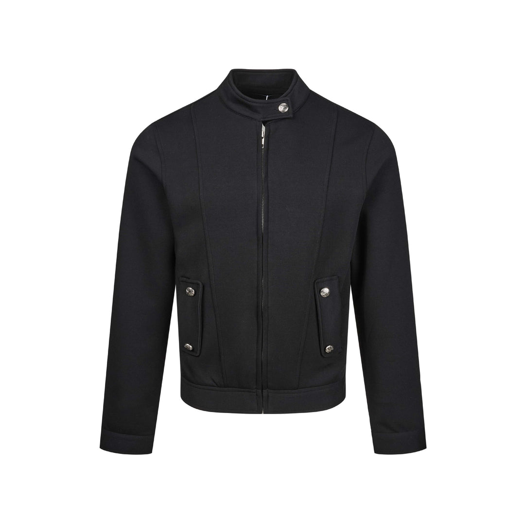 Damen Kurz geschnittene Sweat‑Bomberjacke mit Stehkragen, verdecktem Reißverschluss und Pattentaschen Shop Nory