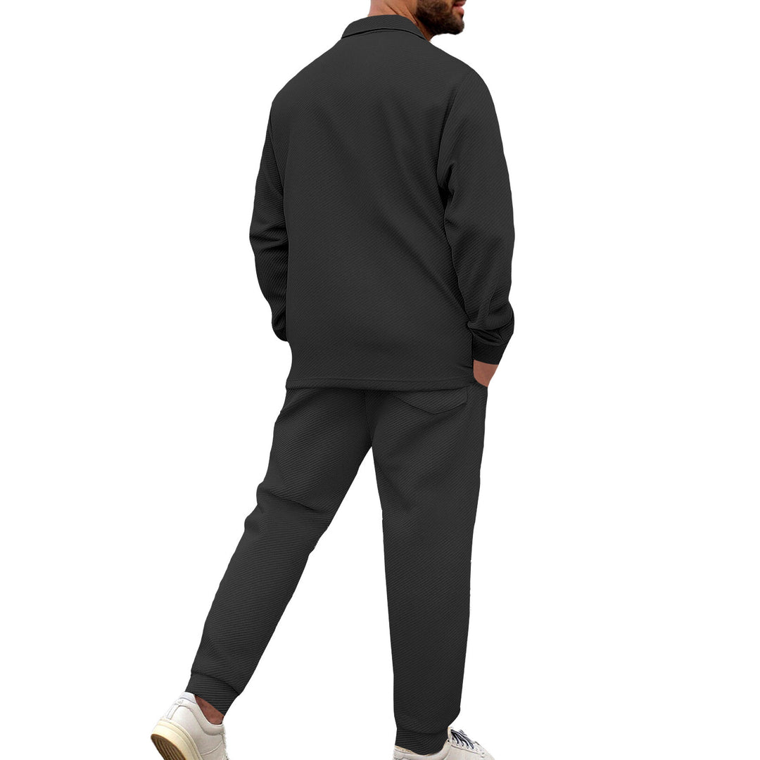 Herren Komfort-Zweiteiler Waffelstruktur-Hemdjacke mit Pattentasche und Relax-Bundhose Shop Nory