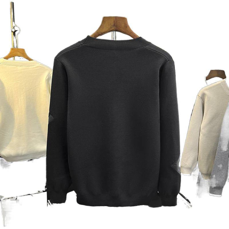 Herren Strick-Cardigan mit V‑Ausschnitt und dekorativen Puzzle‑Applikationen Shop Nory