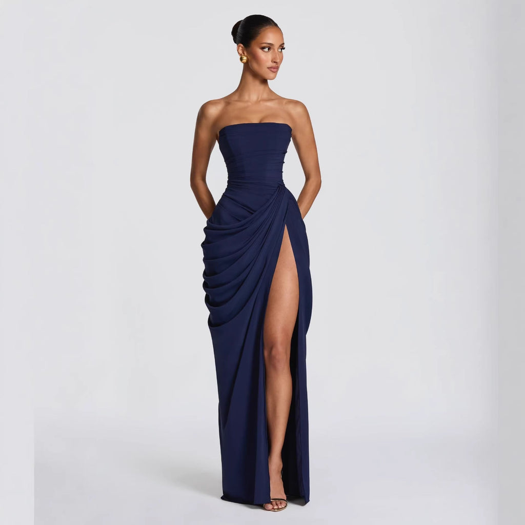 Damen Elegantes Abendkleid mit Off-Shoulder-Design und Fließendem Cape