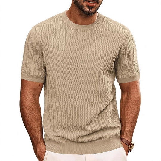 Herren strukturiertes Rundhals T-Shirt ShopNory