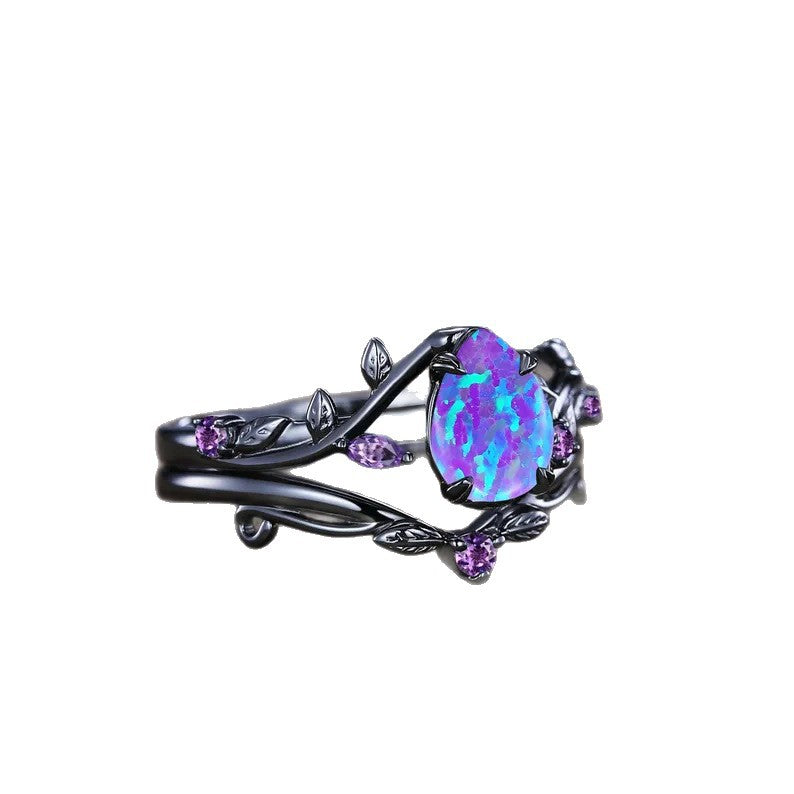 Damen Ring mit kunstvollem floralen Design und leuchtendem Opal Shop Nory