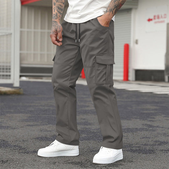 Herren technische Cargo-Freizeithose mit Tunnelzugbund, geradem Bein und aufgesetzten Klappentaschen Shop Nory
