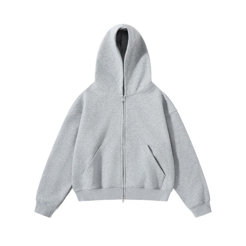 Unisex Oversize Kapuzenjacke mit durchgehendem Reißverschluss und Kängurutaschen aus Baumwoll-Fleece Shop Nory