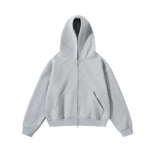 Unisex Oversize Kapuzenjacke mit durchgehendem Reißverschluss und Kängurutaschen aus Baumwoll-Fleece Shop Nory