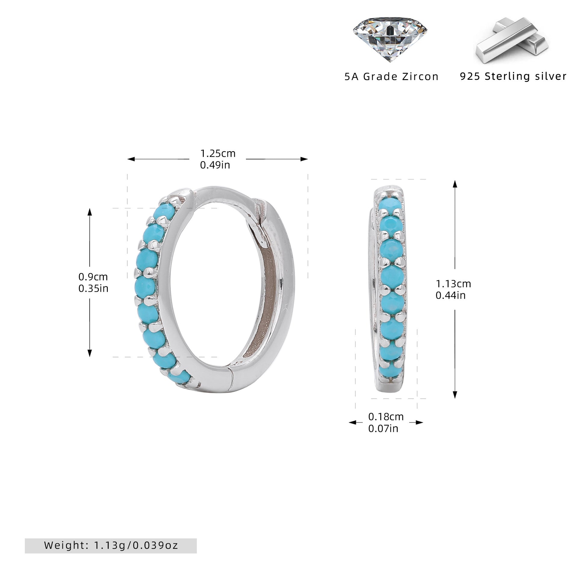 Damen Creolen mit funkelnden Zirkonsteinen aus hochwertigem 925 Sterling Silber Shop Nory