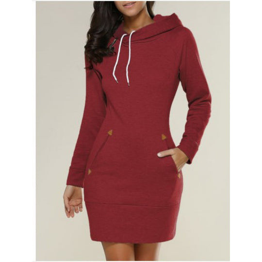 Damen Kapuzenkleid aus Sweat mit Kängurutaschen und taillierter Passform Shop Nory